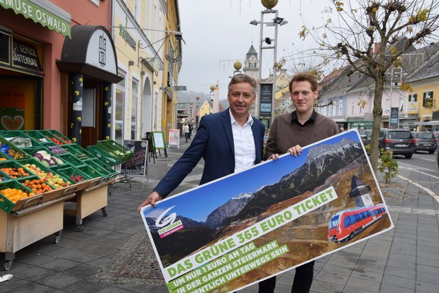 Fordern ein 365 Euro Ticket: Lambert Schönleitner und Stefan Samonig.  | Foto: Eva Heinrich