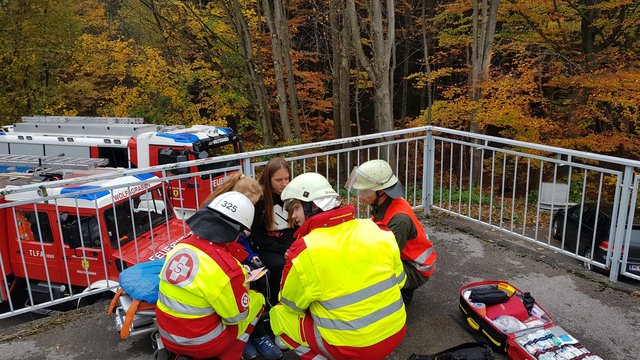 Gemeinsame Übung von Feuerwehr und Rettungsdienst für den Ernstfall.