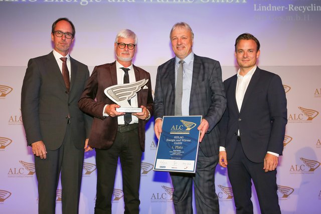 Industriellenvereinigung-Kärnten-Präsident Timo Springer, Kelag-Vorstand Manfred Freitag und "Kelag Energie &amp; Wärme"-Geschäftsführer Adolf Melcher sowie "Presse"-Geschäftsführer Rudolf Schwarz (von links) | Foto: Günther Peroutka/"Die Presse"