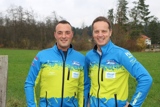Sportwart Michael Müller (links) und Trainer Andreas Kristan bereiten das Jubiläumsjahr für den SC Petzen vor