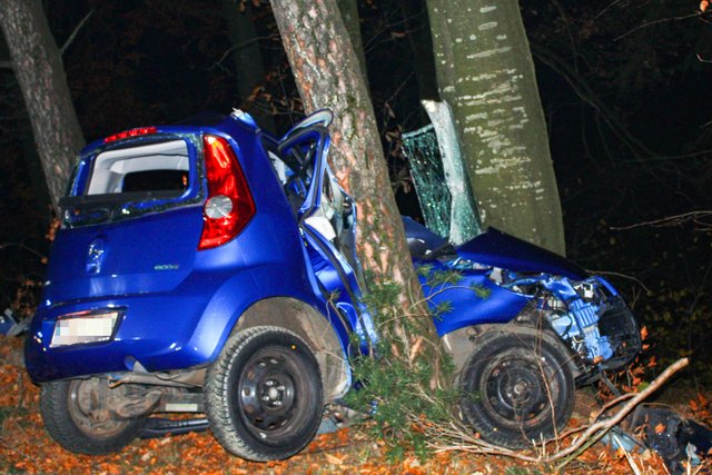 Der Wagen des 28-Jährigen geriet ins Schleudern und prallte nach rund 100 Metern gegen einen Baum.  | Foto: Fotokerschi.at/Kerschbaummayr