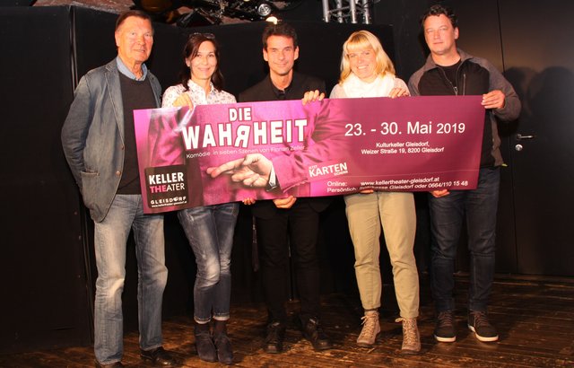 Regie: Peter Lotschak, SchauspielerInnen: Luise Mauthner, Laszlo Palocz, Eveline Hütter und Herbert Edlinger im Stück "Die Wahrheit" | Foto: Kellertheater Gleisdorf