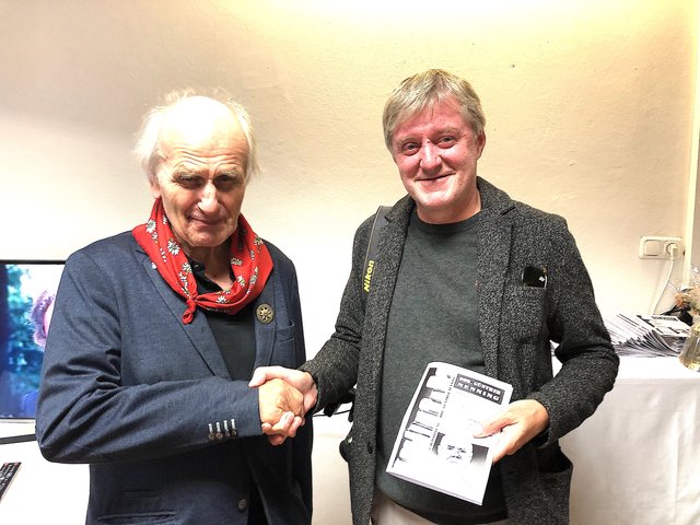 Roland Girtler (Soziologe) mit Redakteur Klaus Kogler. | Foto: K. Reiter