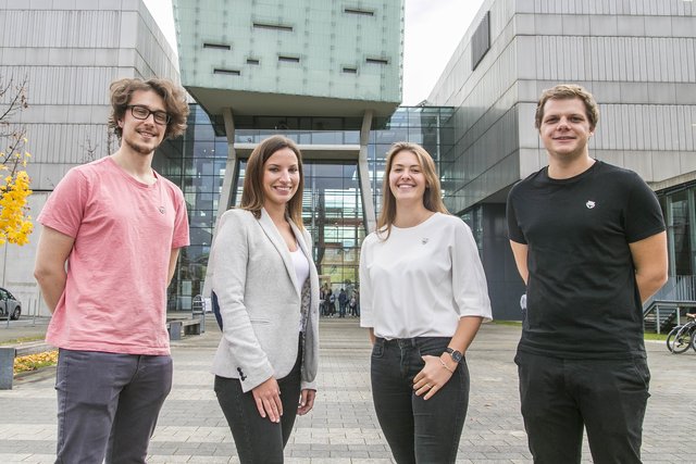 Die Fellows der FH Salzburg (v.l.) Dominik Hofer, Lara Goritschnig, Vanessa Radunz, Patrick Schmid.