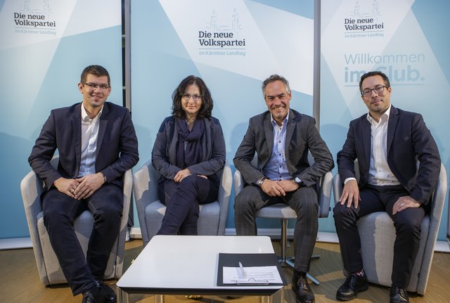 Diskutierten zum Thema Drogen: LR Martin Gruber, Birgit Jäger, Gottlieb Türk und Markus Malle (v. l.)