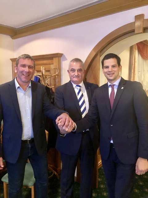 Am Ortsparteitag in St. Barbara: Arnd Meißl, Ernst Ebner und Hannes Amesbauer.