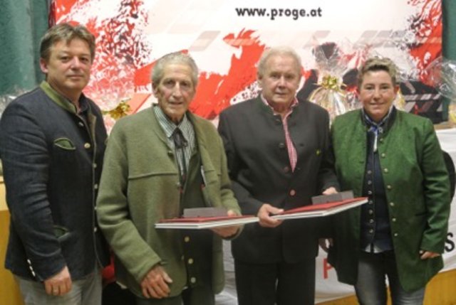 65 Jahre Mitgliedschaft:  Bgm. Günther Wagner, Otmar Maderthaner, Ernst Karelly, BZ-Vorsitzende Sigrid Maier (v.l.). | Foto: PRO GE