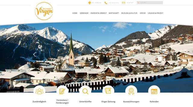 Die Homepage der Gemeinde Virgen präsentiert sich in neuem Glanz.