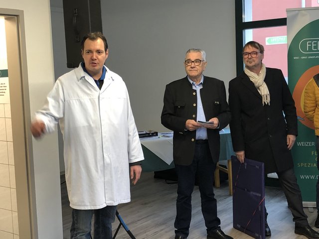 Im Bild: Roman Feiertag, Heinz Habe und Bürgermeister der Stadt Weiz ,Erwin Eggenreich (v.l.)