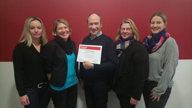 v.l. Sylvia Losbichler BEd, Mag. Margit Bogner, Dir. Mag. Franz Hopfgartner, Elke Kepplinger BEd, Eva Pöttschacher MSc freuen sich über die neue Ausbildungsmöglichkeit 