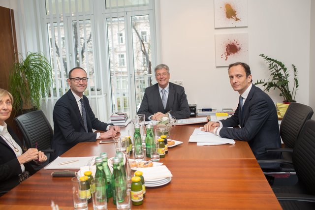 Landesrat Federico Caner, LH Peter Kaiser und Regionspräsident Massimiliano Fedriga | Foto: LPD Kärnten/Peter Just