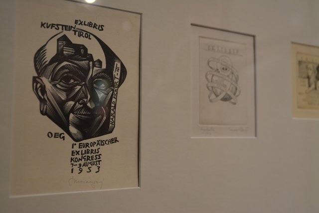 Beispiele diverser "Exlibris" aus der Hand Harald Pickerts.