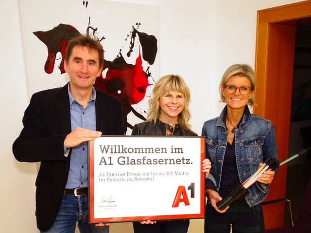 A1 Netzausbau für Feistritz im Rosental: Rudolf Trauntschnig, Sonya Feinig, Brigitte Stefaner | Foto: KK