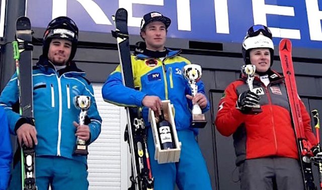 Platz zwei belegte Michael Offenhauser (l.) beim ersten von zwei Riesentorläufen auf der Reiteralm.