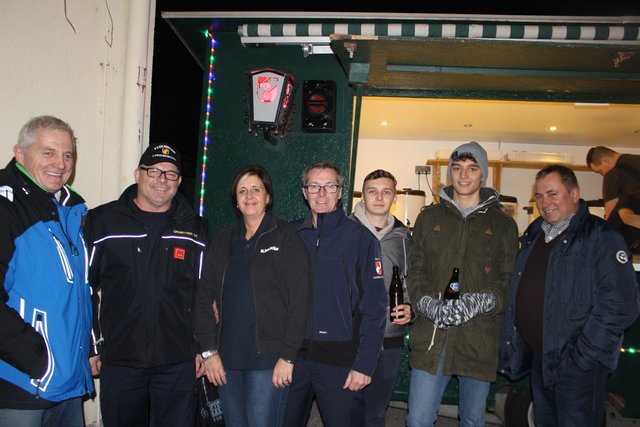 GR Florian Sebesta, Christian Grundtner, Klaudia Riegler, Kdt. Ing. Franz Geyer, Christoph Prinz, LJ-Leiter Christoph Samm und Bürgermeister Bernhard Karnthaler. | Foto: Marktgemeinde Lanzenkirchen