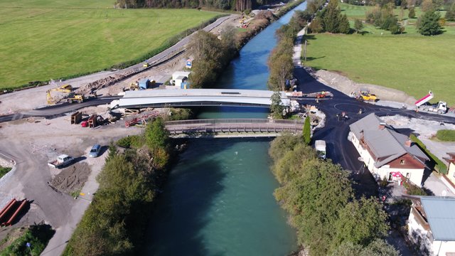 Die Arbeiten für den Hochwasserschutz im Zeller Becken schreiten plangemäß voran.
  | Foto: Land Salzburg / Martin Lausenhammer