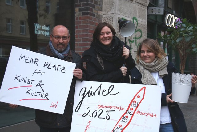 Peter Jagsch (SPÖ Hernals), Stefanie Vasold (SPÖ Josefstadt) und Stefanie Lamp (SPÖ Ottakring) haben das Projekt gestartet. | Foto: Nicole Murlasits