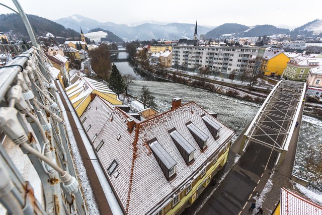 Fotografischer "Höhenflug": Regionaut Franz Herndler zeigt uns Leoben aus einer ganz besonderen Perspektive.