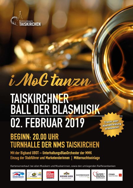 Flyer Taiskirchner Ball der Blasmusik, 2.2.2019, 20:00 Uhr, NMS Taiskirchen | Foto: MMK Taiskirchen