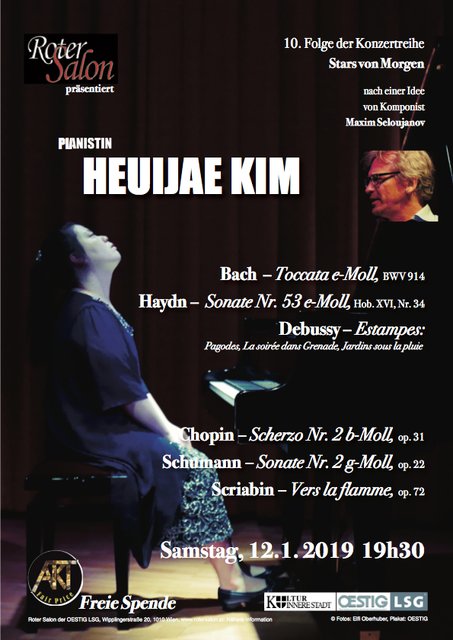 Trotz geringer Erfahrung in Solo-Auftritten eine souveräne Erscheinung: Pianistin HEUIJAE KIM. | Foto: © Fotos: Elfi Oberhuber, Plakat: OESTIG
