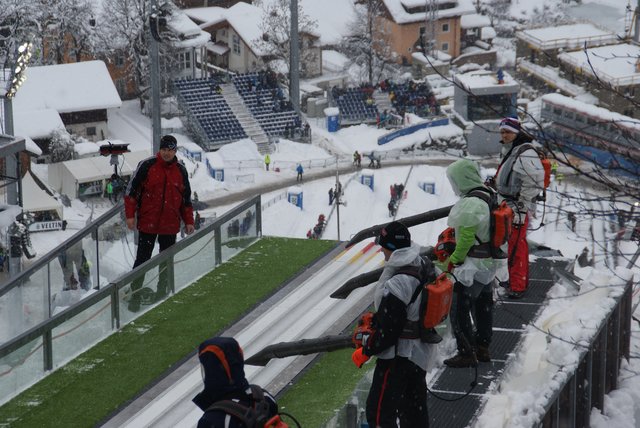 Die Spurbläser waren im Dauereinsatz. | Foto: Alexander Holzmann