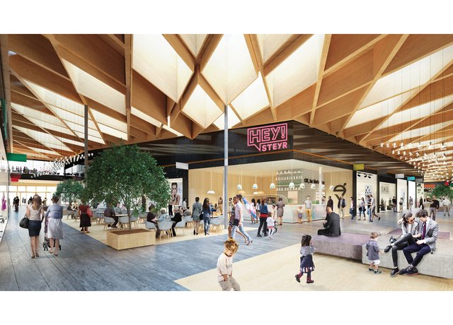 Das neue Einkaufzentrum am ehemaligen Kasernenareal erhält gerade noch den letzten Schliff. | Foto: Rutter Center Management GmbH