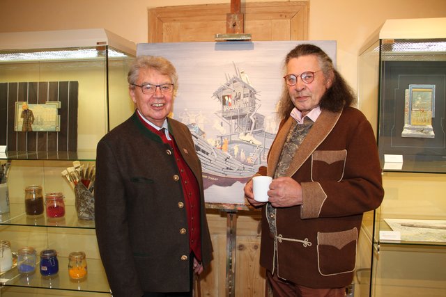 Museumsobmann Alfred Huemer mit Sulpicius Bertsch.