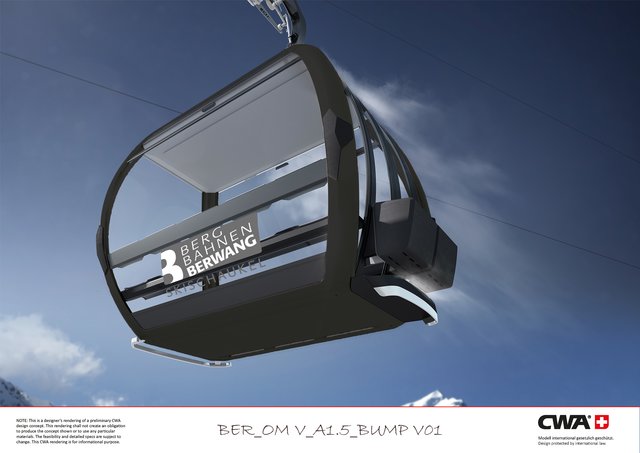 Eine Gondel der neuen "Oberen Karbahn" in Berwang. | Foto: Doppelmayr/CWA