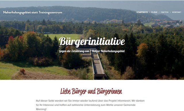 Die Homepage der Bürgerinitiative https://www.naherholungsgebiet-statt-trainingszentrum.at/