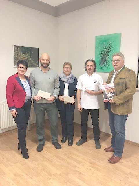 Vizebürgermeisterin Ulrike Kitzinger, Martin Friesenhahn, Franziska Duskanits, Dipl.-Ing.(FH) Gerold Hödl, Bürgermeister Josef Kutrovatz beim Neujahrsempfang | Foto: Gemeinde Sigleß