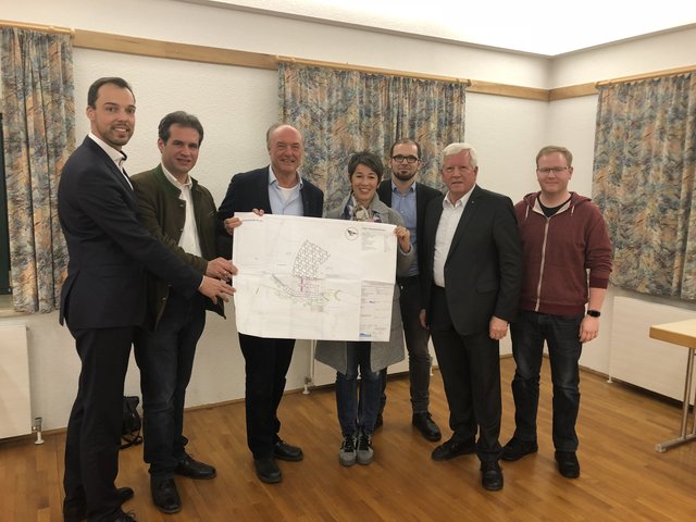 Klaus Lindinger , Bürgermeister Franz Steininger, Präsident Christoph Wagner, Fraktionsobfrau Eveline Palzer , Landessprecher Paul Ablinger, Jakob Auer und Stefan Wimmer