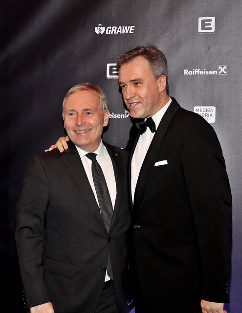 Hatten Spaß: Christian Purrer (Energie Steiermark) und Christian Jauk | Foto: GEPA