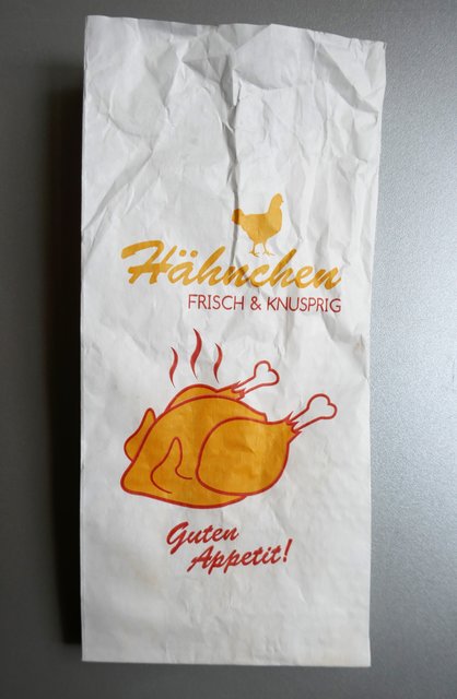 Fettpapier-Verpackung, Grillhähnchen-Stand, Graz