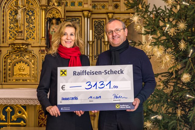 Scheckübergabe an Hans Gruber, Initiator des Projektes  „Mochila de Esperanza“. | Foto: Georg Schlemmer