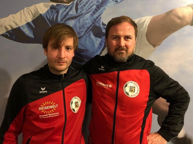 Trainer Thomas Schneider (rechts) und Neuzugang Josef Hintersteiner.