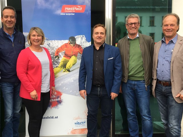 In Sachen Tourismus für Hermagor unterwegs: Markus Brandstätter, StR. Christina Ball, Bgm. Siegfried Ronacher, Christopher Gruber und Hans Steinwender