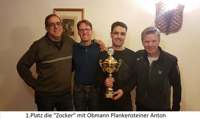 Die Zocker mit Obmann Anton Plankensteiner wurden 1. | Foto: Eisschützenverein Zirl