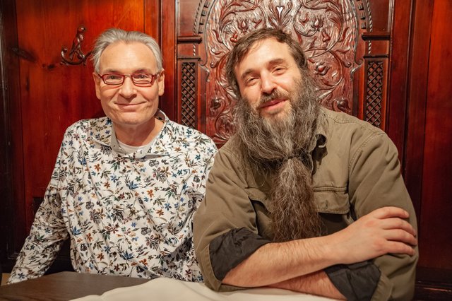 Klangfarben-Obmann Michael Litzko und Jamie Saft am Vorabend  im "Kufsteinerhof"