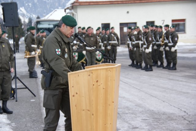 Der stv. Militärkommandant Oberst Gerhard Pfeifer bei seiner Festansprache.