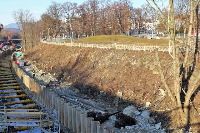 Bauarbeiten Augarten Graz