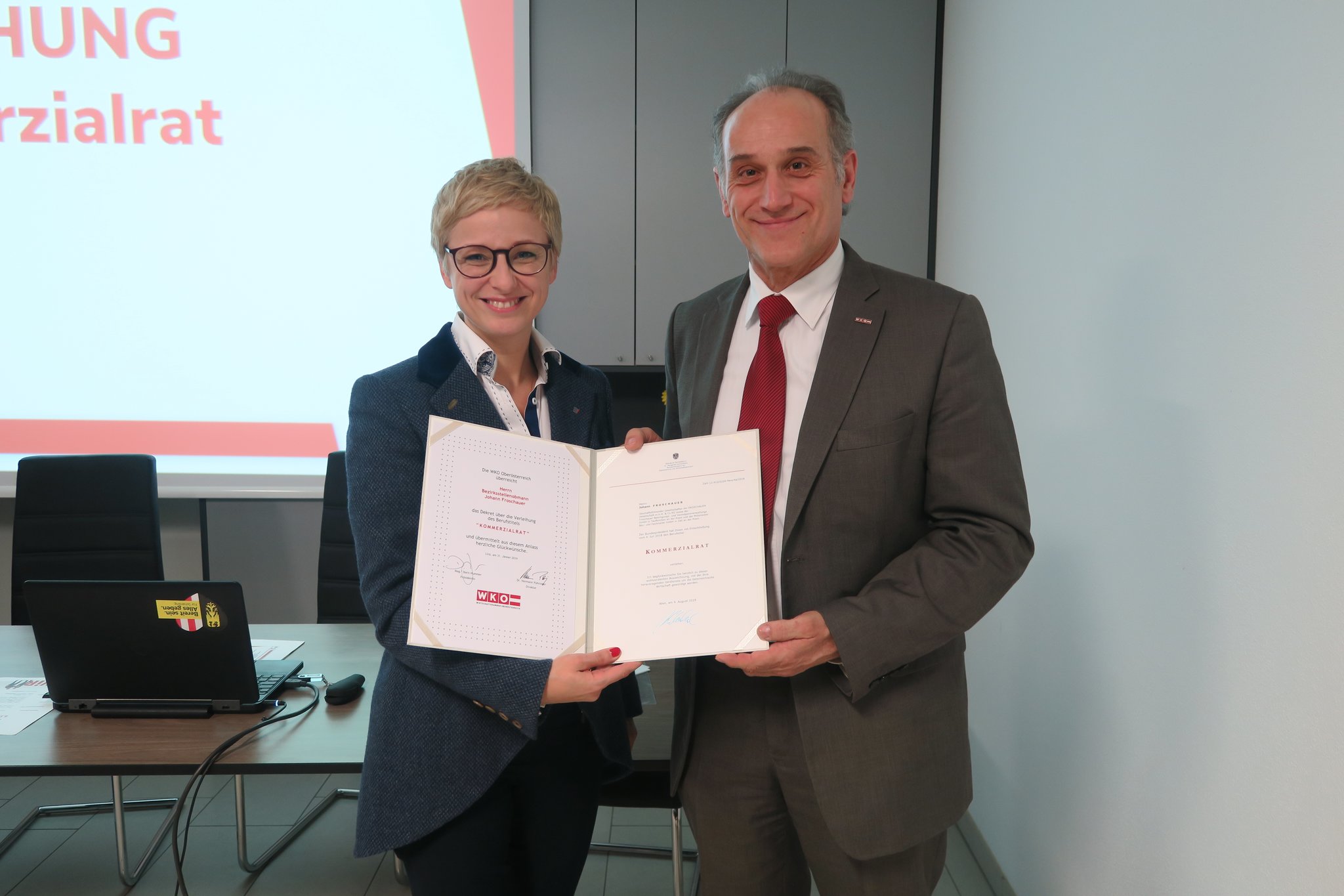 WKOÖ Johann Froschauer zum Kommerzialrat ernannt Schärding