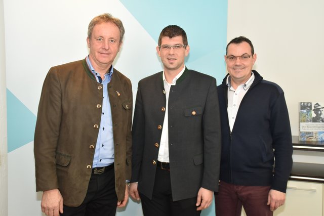Landtagsabgeordneter Ferdinand Hueter, Landesrat Martin Gruber und Stadtparteiobmann Markus Unterguggenberger