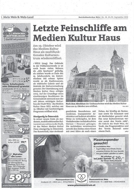 Unser Originalbericht zum Medien Kultur Haus. | Foto: BRS