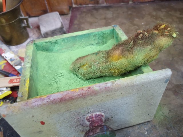 Echte Hasenpfoten wurden als Pinsel verwendet. | Foto: Nadica Andjelic