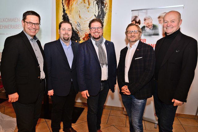 Hans Moser, Stefan Göttfert, Rainer Edelsbrunner, Christian Prechtl und Gabriel Schuhmann (von links). | Foto: Wolfram Heidenberger