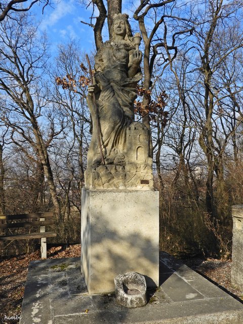 Die hl. Barbara wurde als Patronin der Bergleute nahe dem BAXA Kalkschachtofen in Mannersdorf aufgestellt. Dieses Industriedenkmal wurde ab 1993 durch freiwillige Helfer in tausenden unbezahlten Arbeitsstunden vor dem Verfall gerettet.