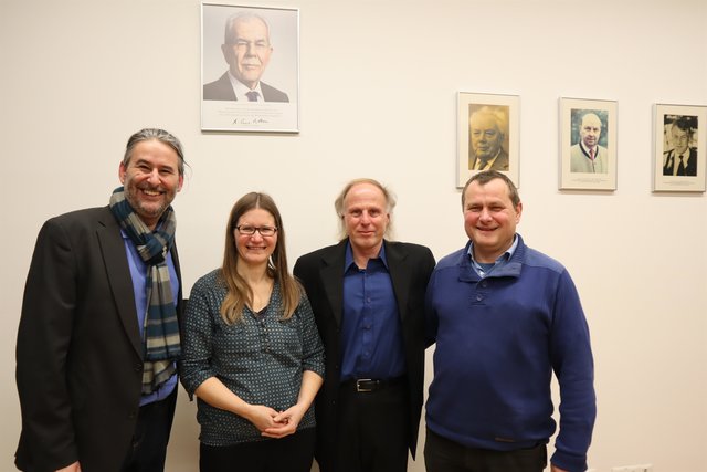 Gerald Eschenauer, Claudia Haiden, Heinz Kröpfl und Pfarrer Wolfgang Toberer (v.l.).