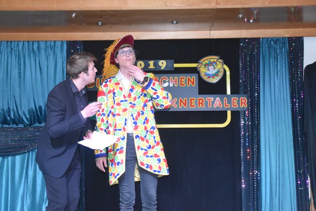 Thomas Rabl als 'Rudi Carrell' und Johanens Pfeifenberg