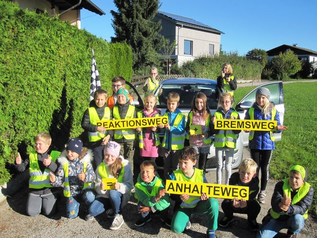 Die Kinder der Volksschule Hallwang waren mit vollem Eifer bei dem Projekt "Hallo Auto" dabei. | Foto: ÖAMTC