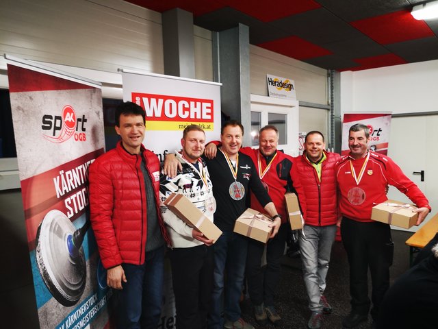 Strahlende Sieger: Das Team Veitsch Radex 3 mit Bernhard Stinig, Wolfgang Kofler, Engelbert Pertl und Andreas Risser